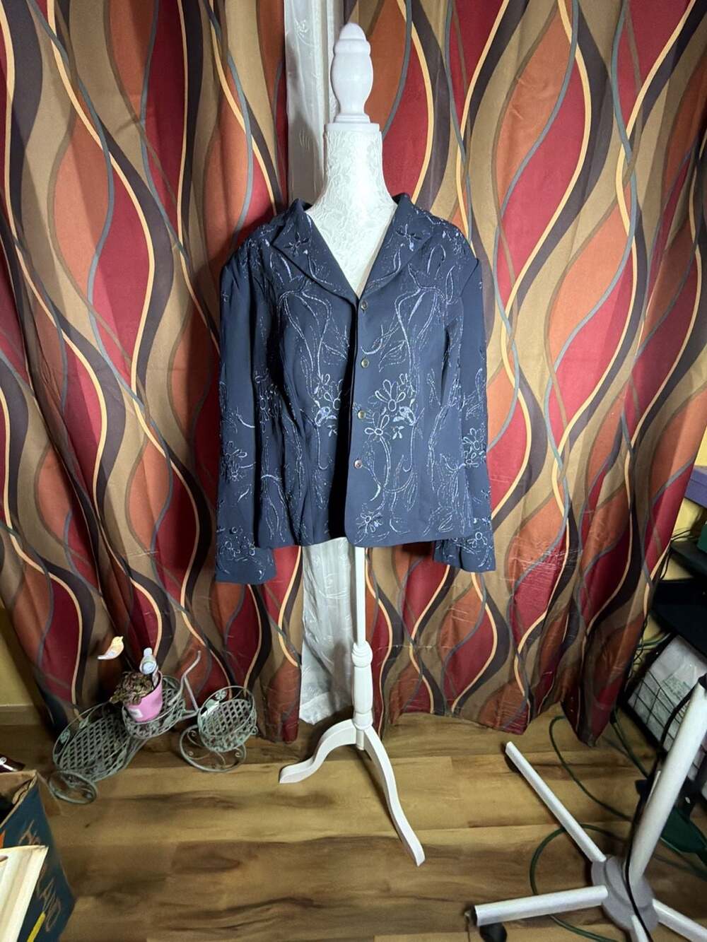 John Meyer Blue Embroidered Jacket Size 18W